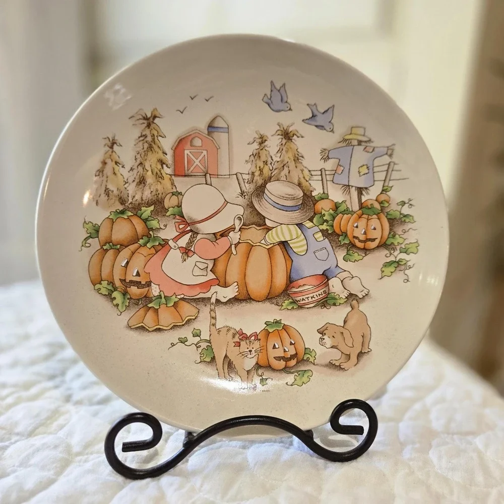 Vintage Watkins Country Kids Collectors Dessert Plates - set‎ of 5